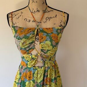 ASTR the Label floral tiered bandaeu maxi dress